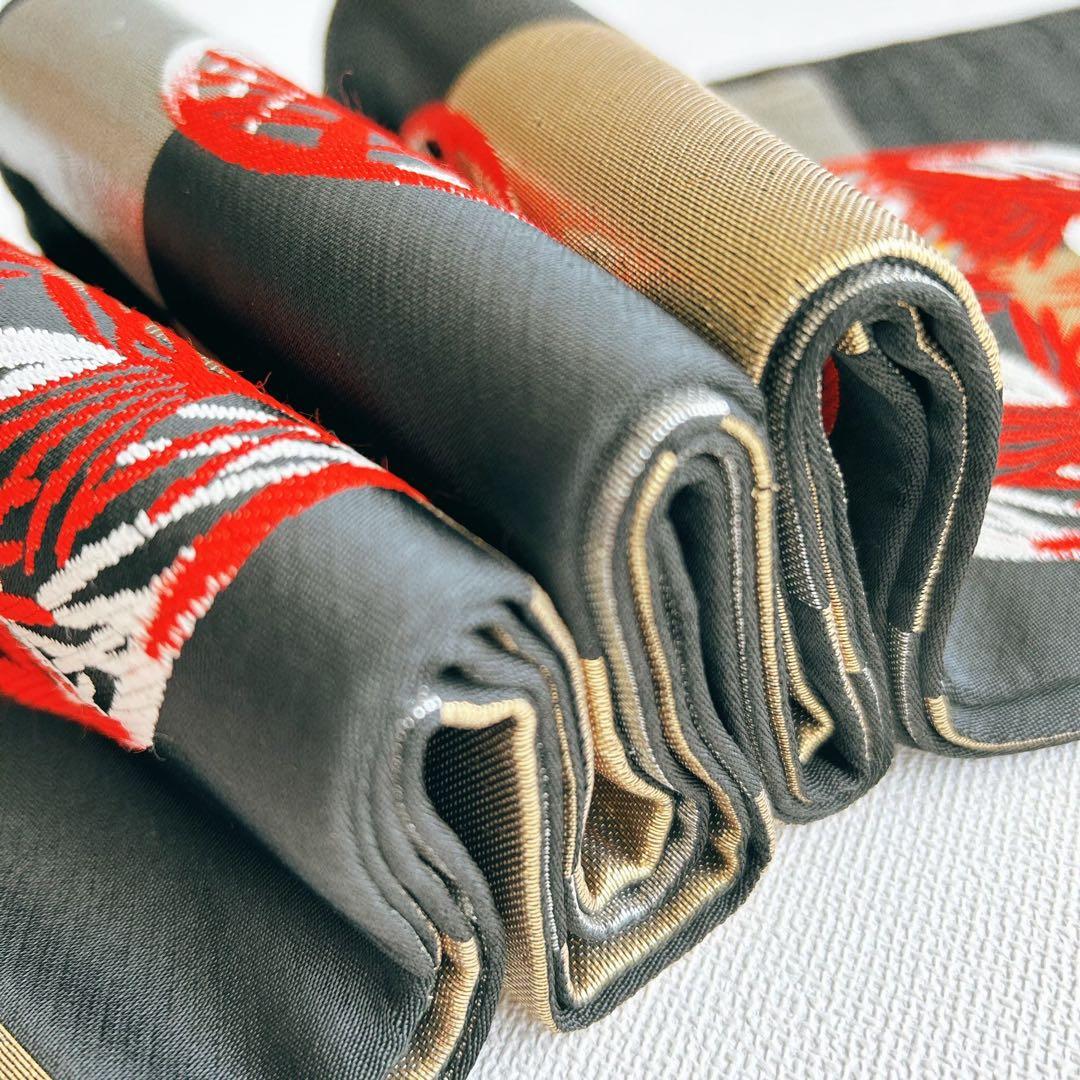 フルセット　七五三　７歳女の子　着物＆帯＆簡単半衿＆小物セット　オレンジ　鶴