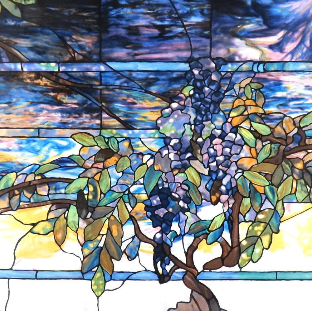 藤の欄間 ティファニー ヴィンテージ ステンドグラス トランザム フジの花