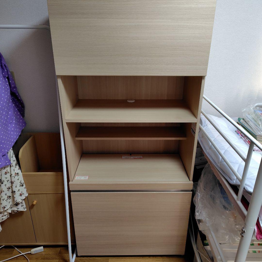 【パモウナ】木製パソコンデスク用ベンチチェスト収納 （セット商品）