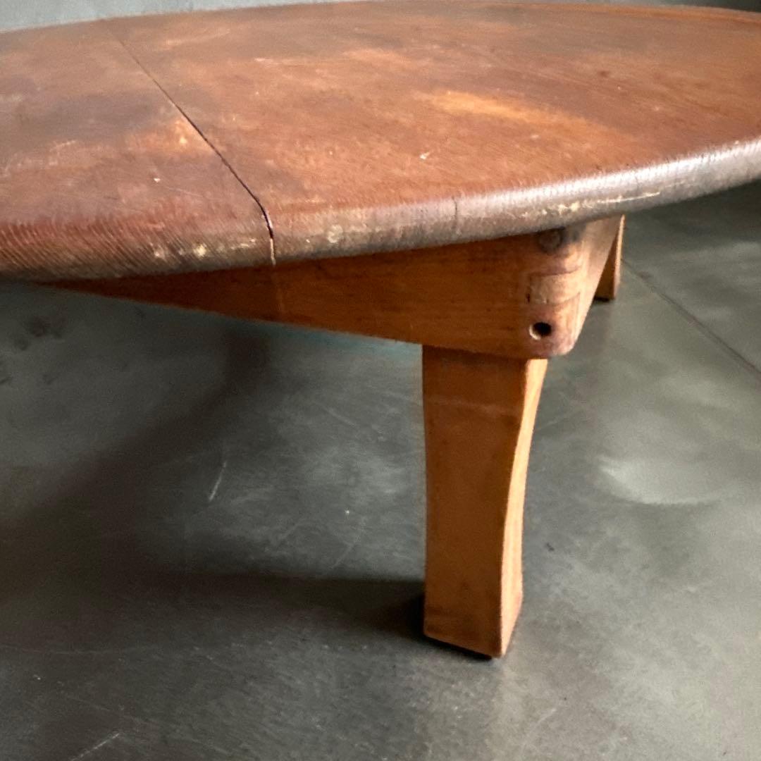 瞬間的お値下げ‼️ヴィンテージ 木製円形座卓 ダークブラウン-絶大な