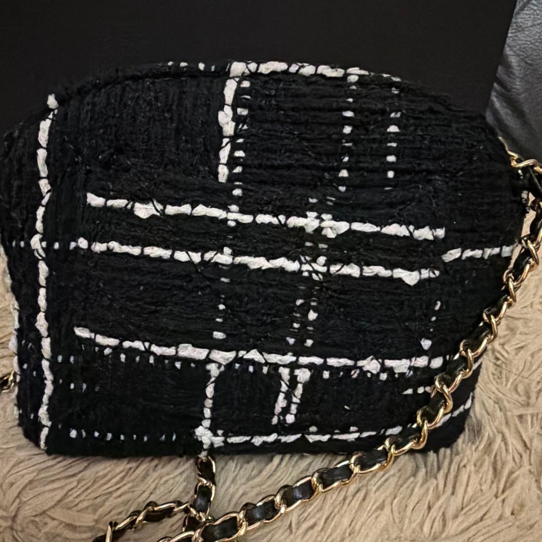 も*あ様 CHANEL ストライプショルダーバッグ　シャネル　ツイード　ノベルテ