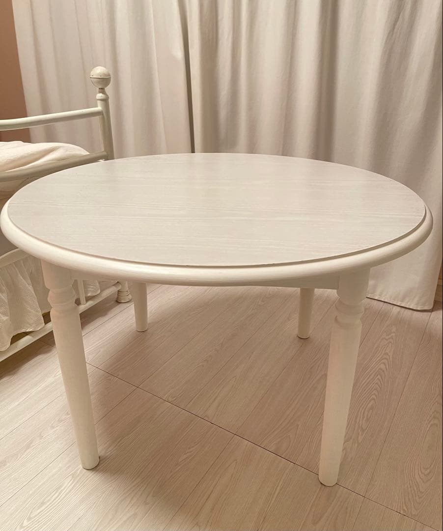 シャビーシック 楕円形 木製テーブル