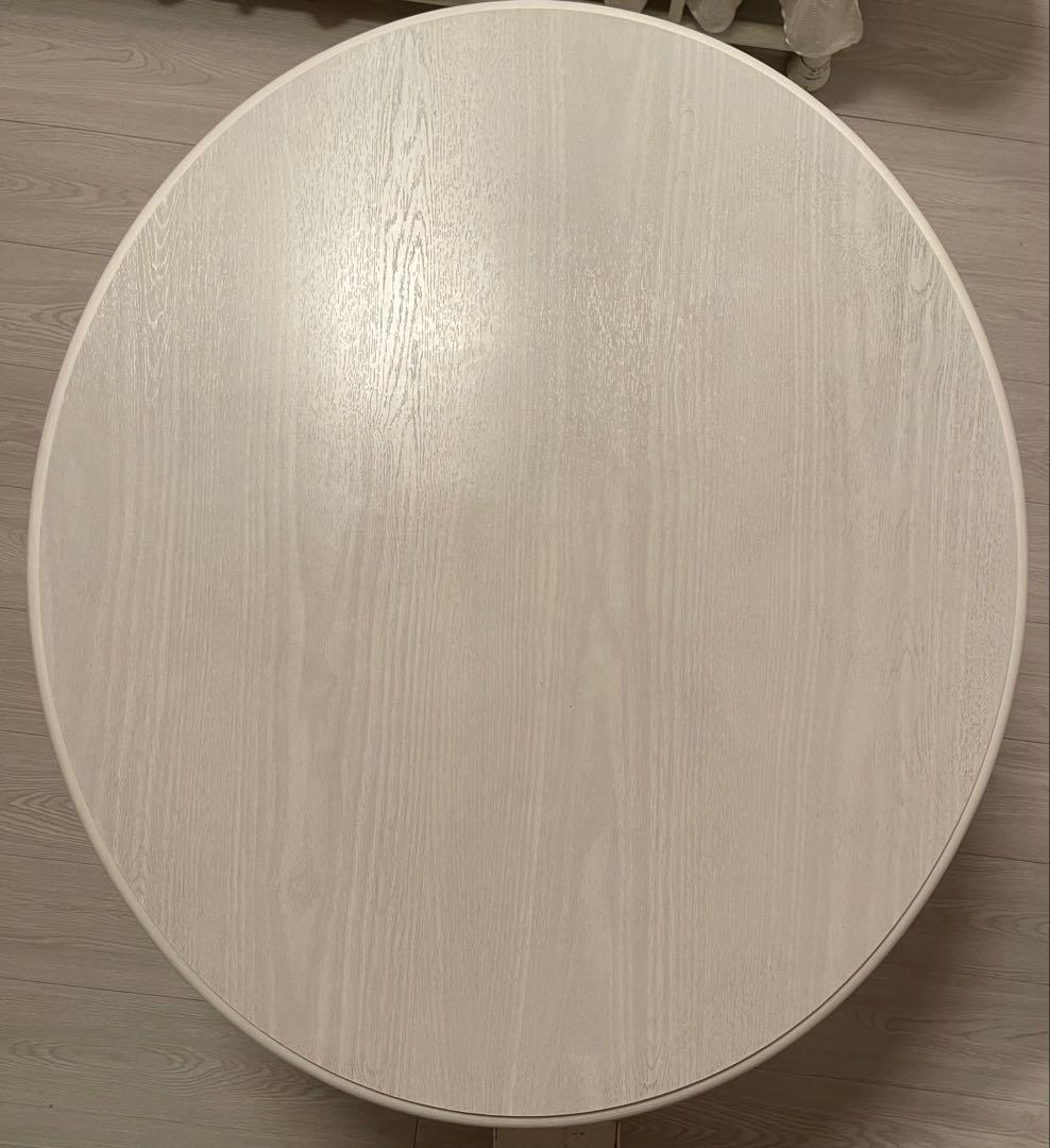 シャビーシック 楕円形 木製テーブル