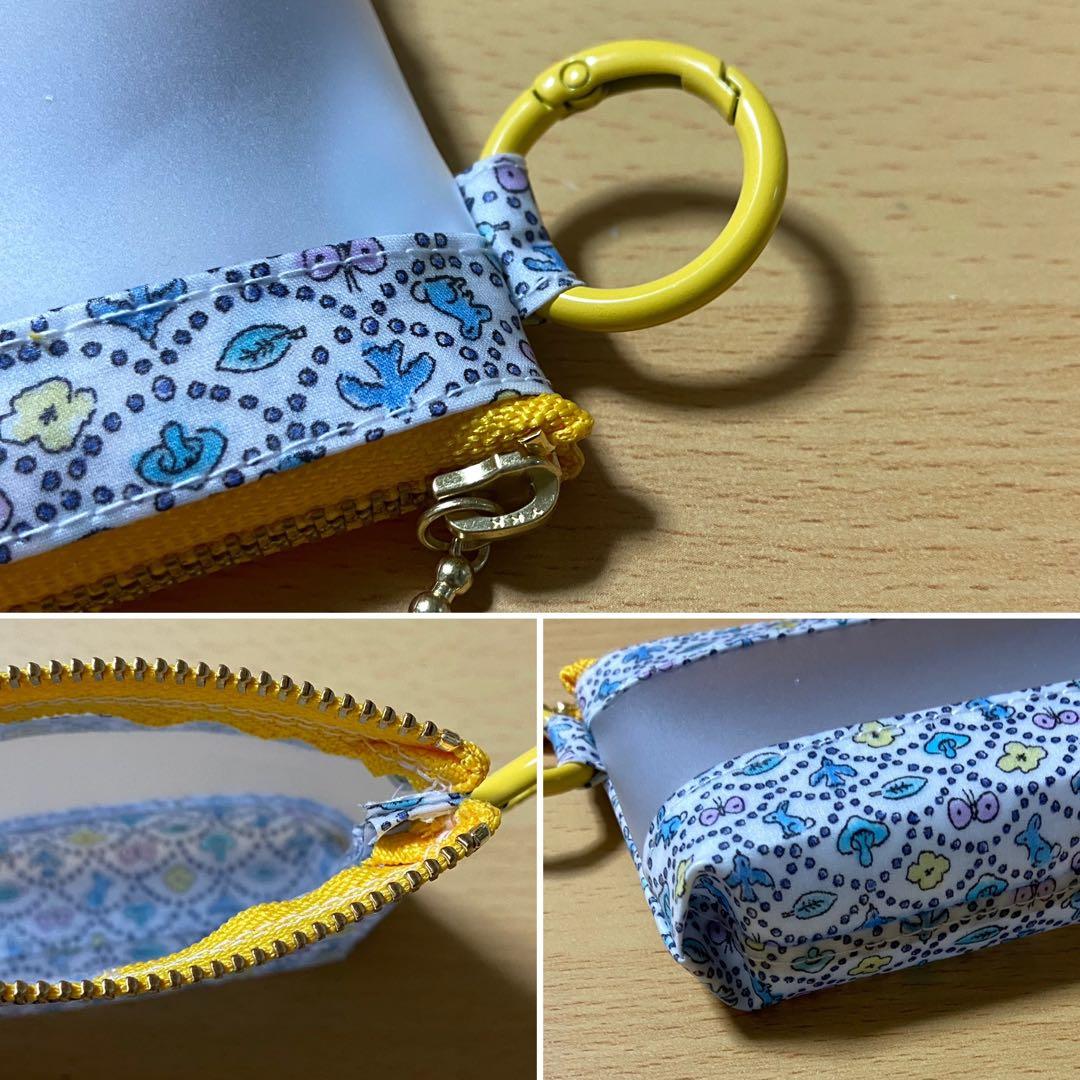 ♡感謝価格♡ ミニクリアポーチ　カラビナ　リバティ　フォレストウェーブ①