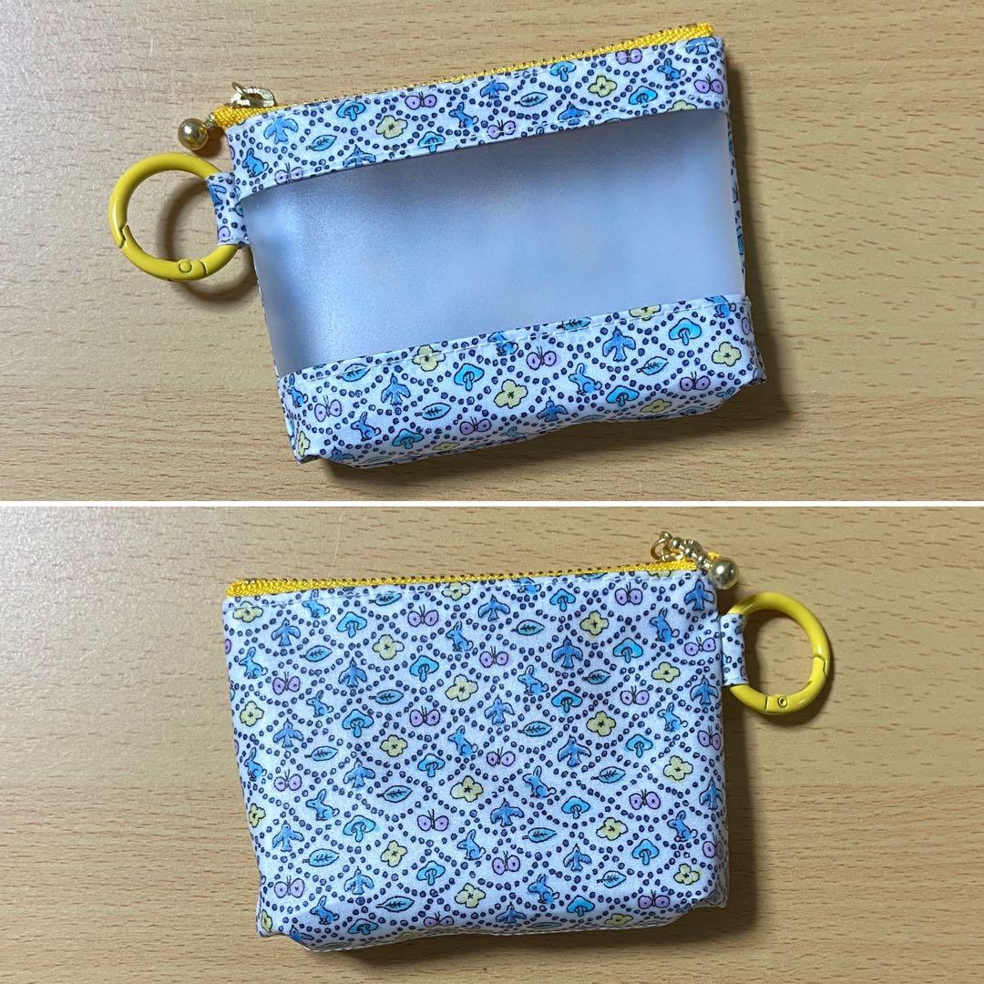 ♡感謝価格♡ ミニクリアポーチ　カラビナ　リバティ　フォレストウェーブ①