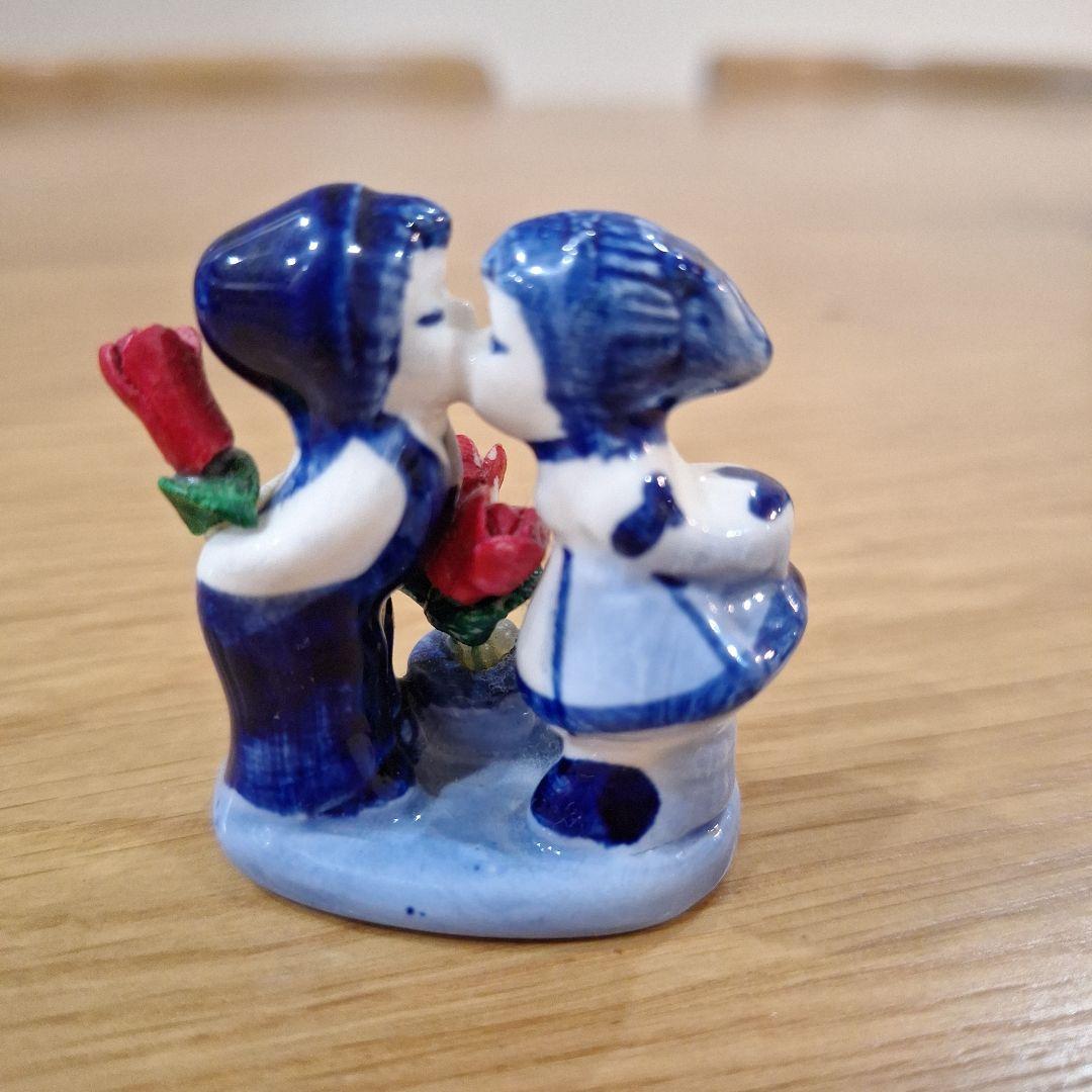 オランダ デルフト焼 焼き物 男女キス人形 陶器製 - メルカリ