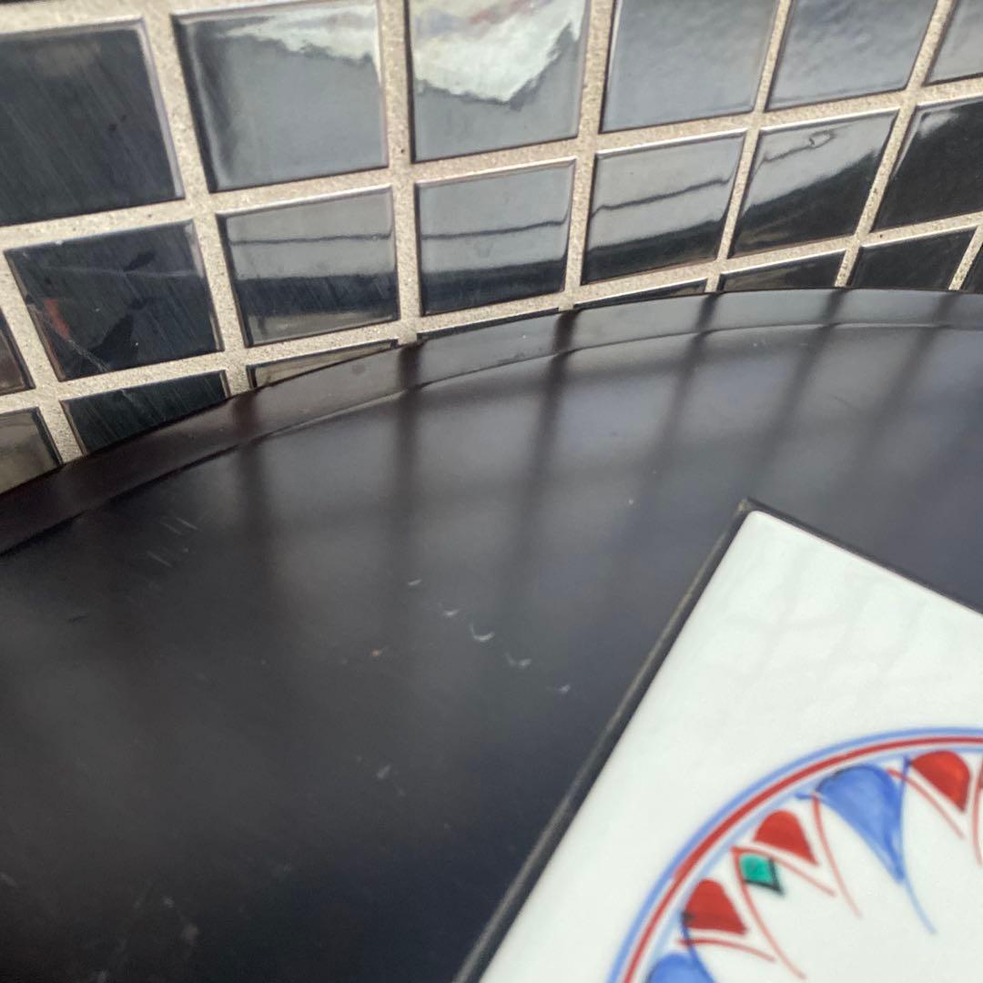 モリシゲ メヌエット 丸テーブル タイル張り 漆塗り 高級家具 インテリア