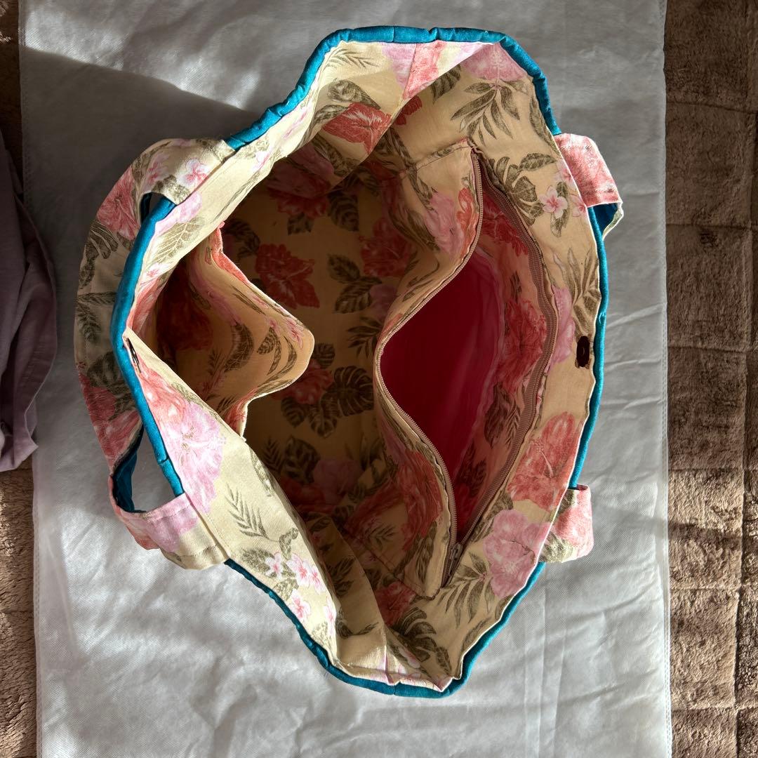 ハワイアンキルトのレッスンバッグ