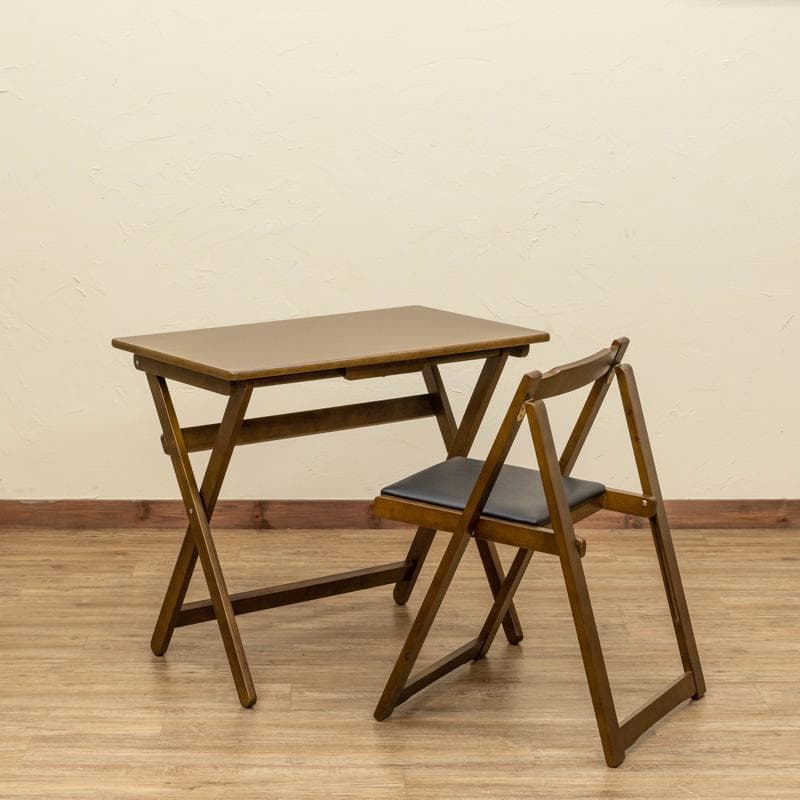 《新品・送料無料》折りたたみデスク＆チェアセット　DBR/NA/WW