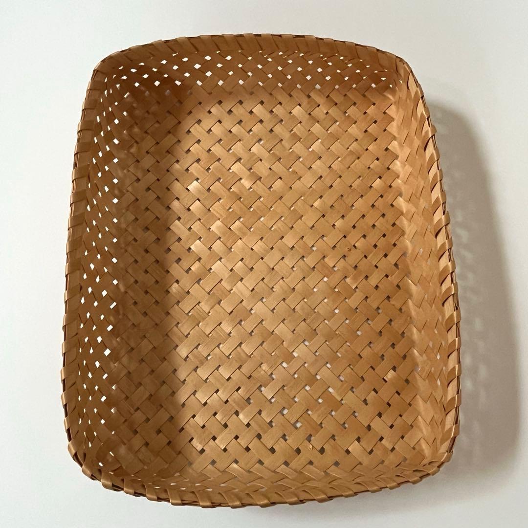 秋田 イタヤ細工 文箱 文庫 A4 イタヤカエデ かご 籠カゴ 四ツ目編み