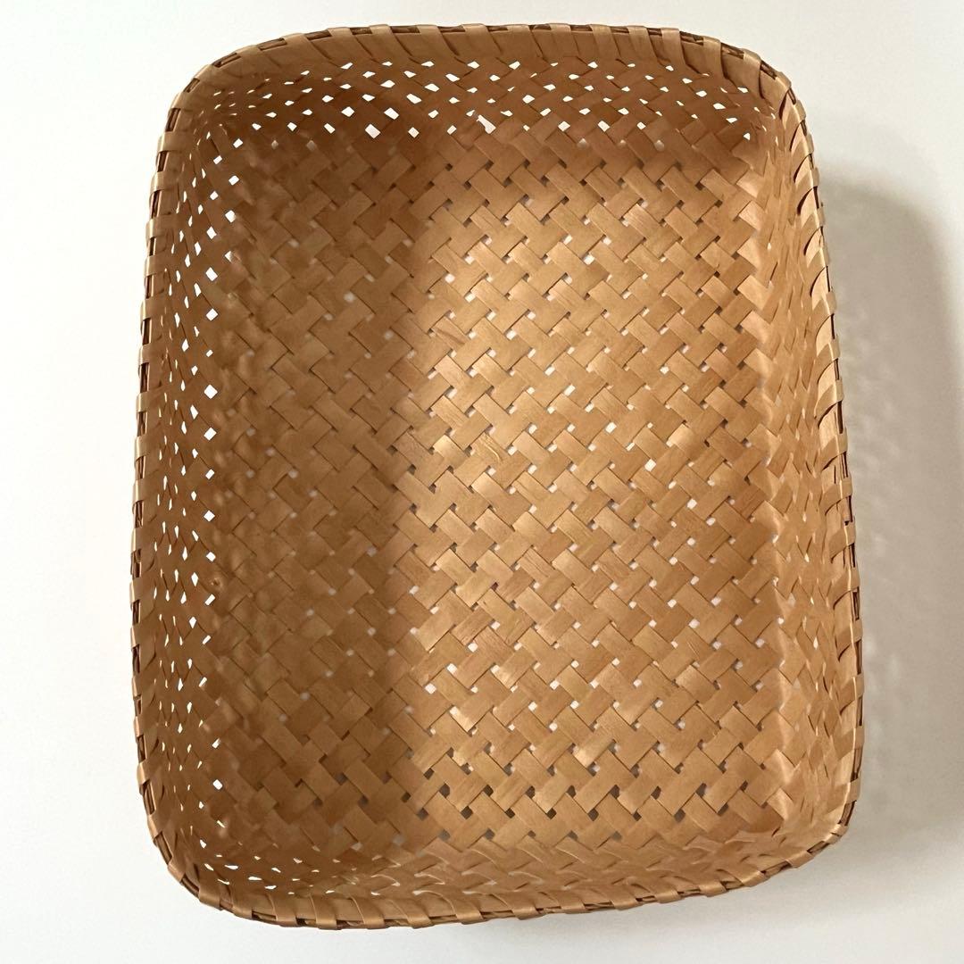 秋田 イタヤ細工 文箱 文庫 A4 イタヤカエデ かご 籠カゴ 四ツ目編み