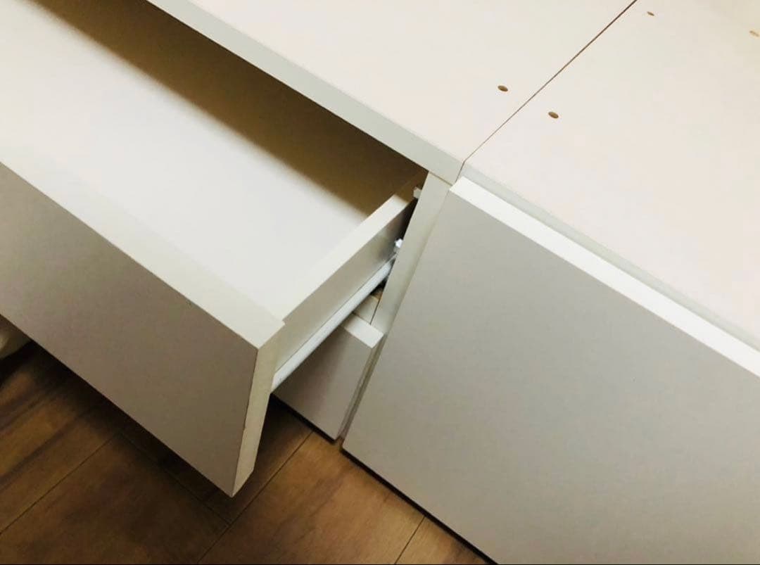 シングルベッド(ホワイト) 大容量収納・コンセント付き