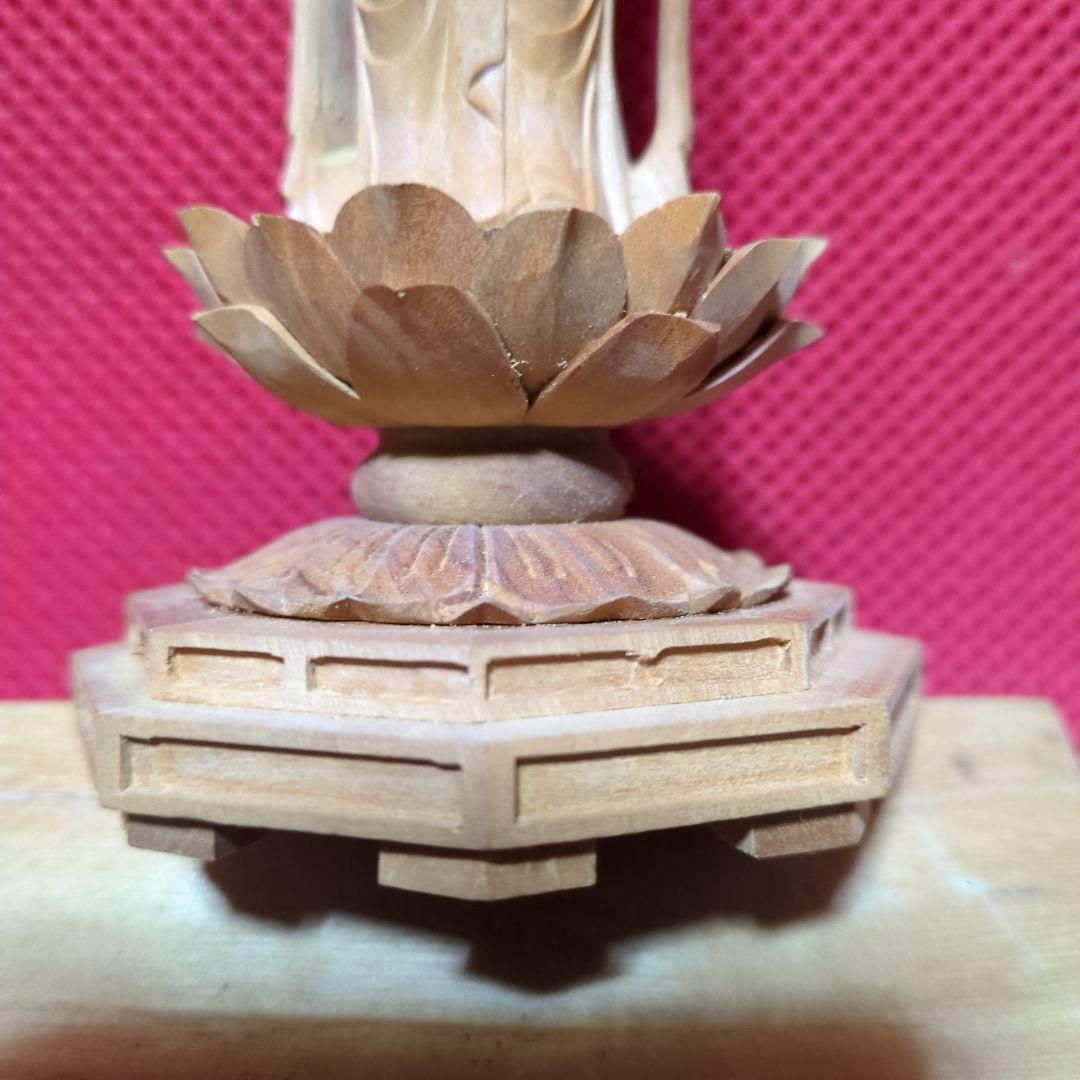 聖観音18.5センチ木彫り