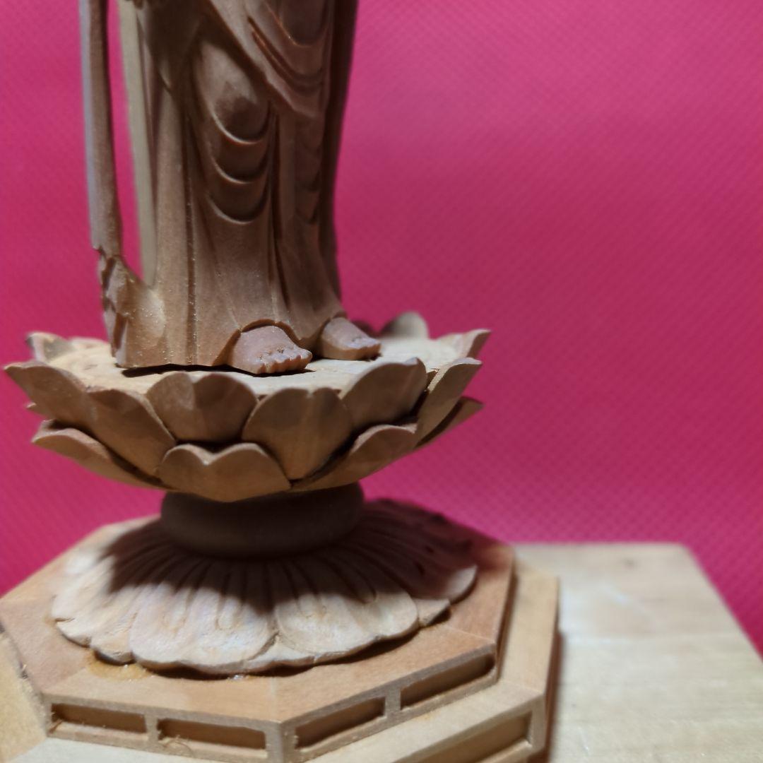 聖観音18.5センチ木彫り