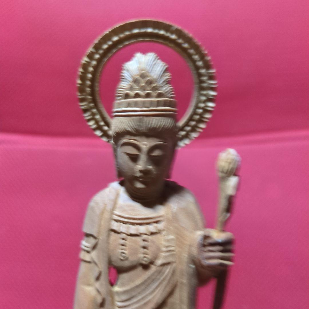 聖観音18.5センチ木彫り