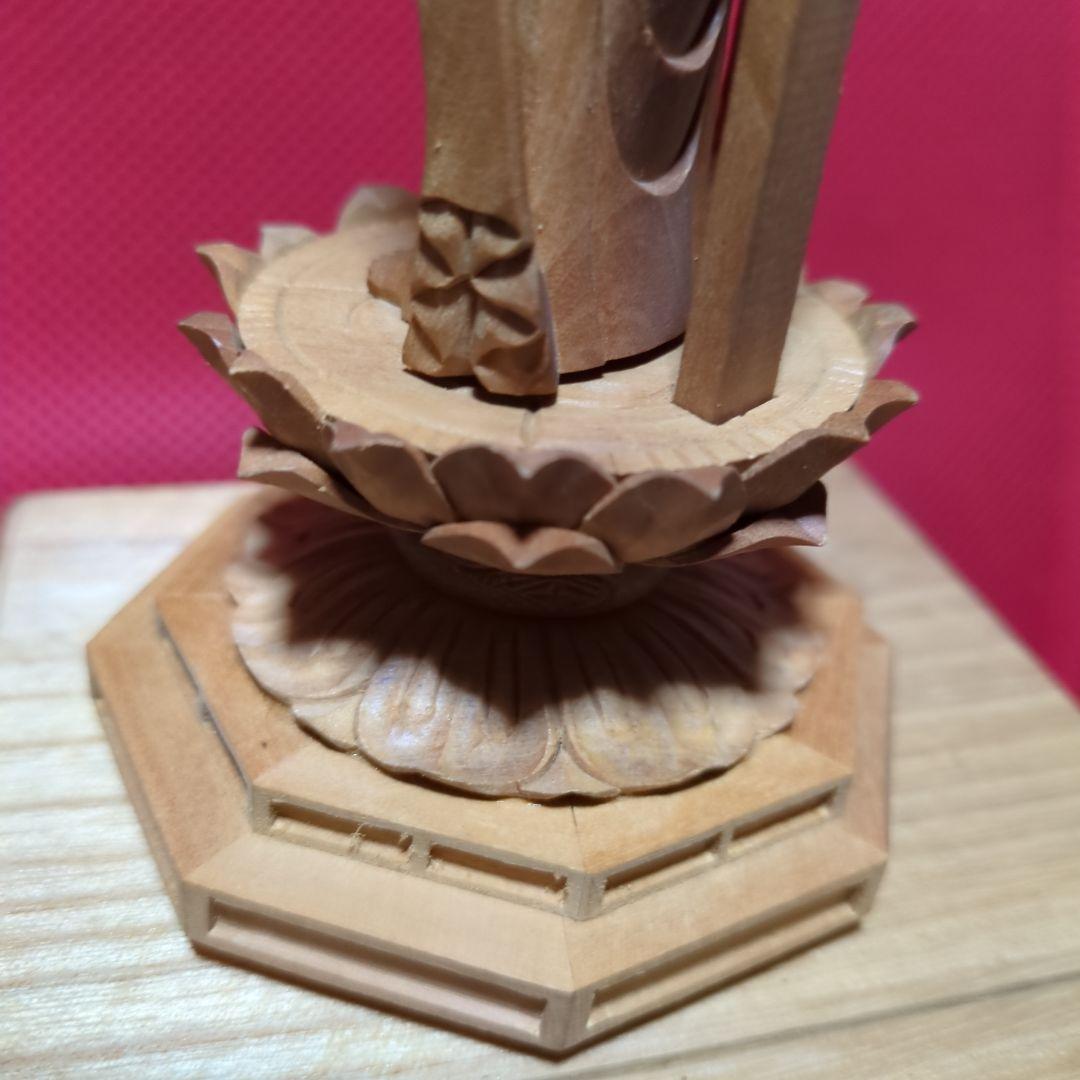聖観音18.5センチ木彫り