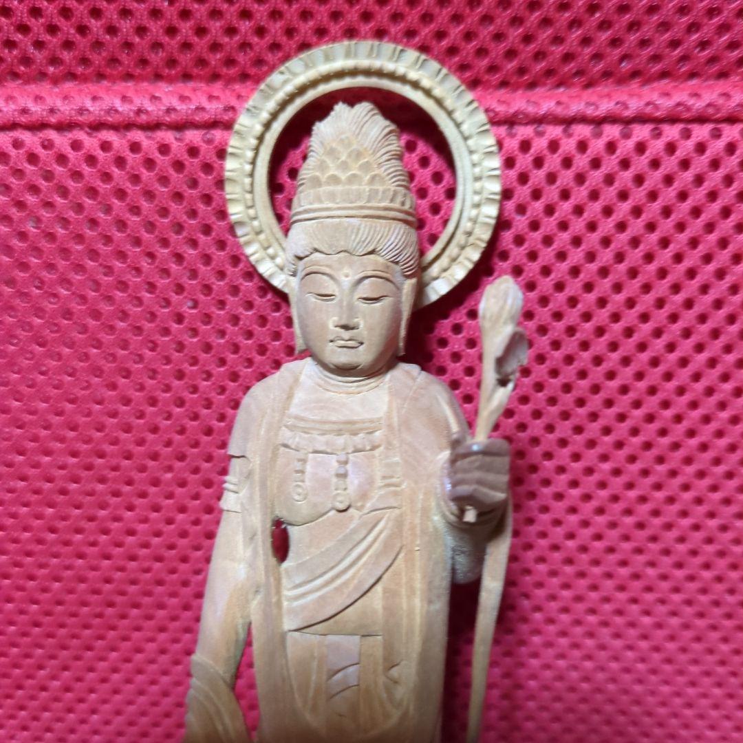 聖観音18.5センチ木彫り