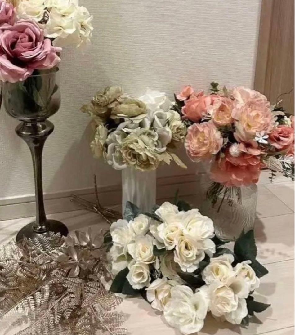 華やか素敵な　大量　造花セット　高級感ある大人roomやウェディングに...