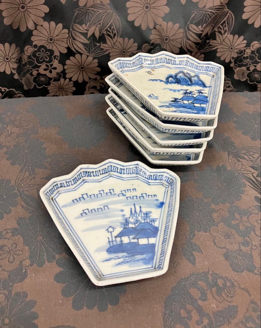 古伊万里 皿 風景画