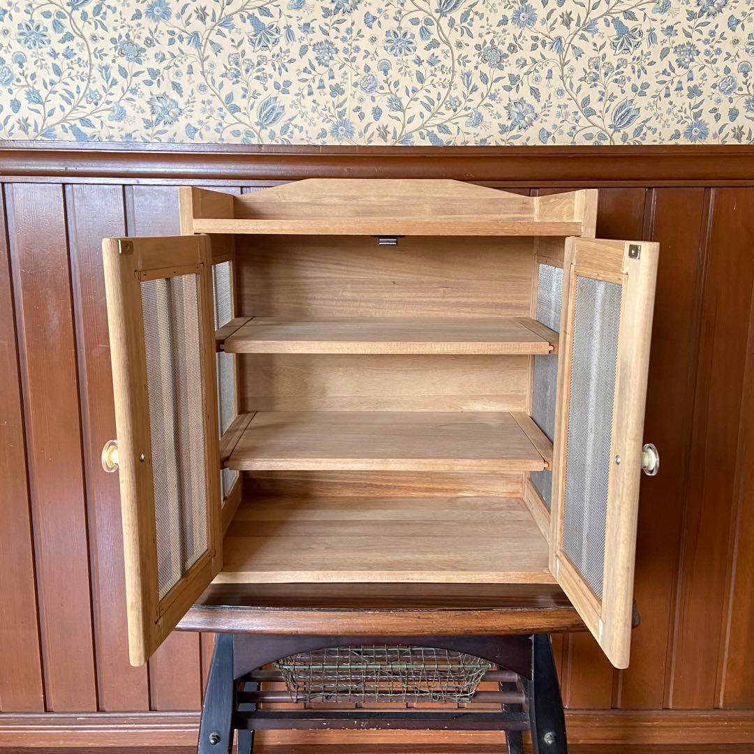 昭和レトロ　蝿帳　保管棚　小物棚　桐製　天然木　ナチュラルな生活　美品