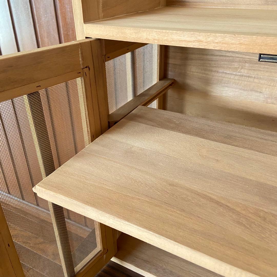 昭和レトロ　蝿帳　保管棚　小物棚　桐製　天然木　ナチュラルな生活　美品