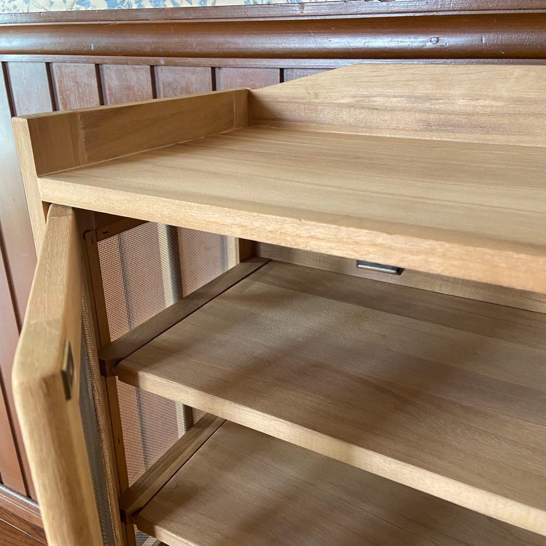 昭和レトロ　蝿帳　保管棚　小物棚　桐製　天然木　ナチュラルな生活　美品