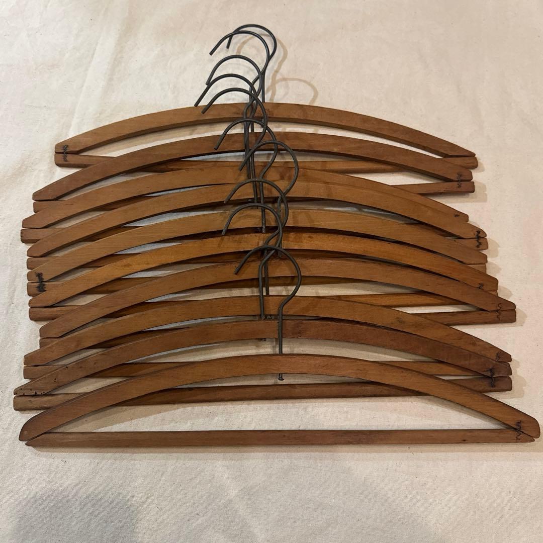 40s VINTAGE HANGER ヴィンテージハンガー バー付 字入 SET