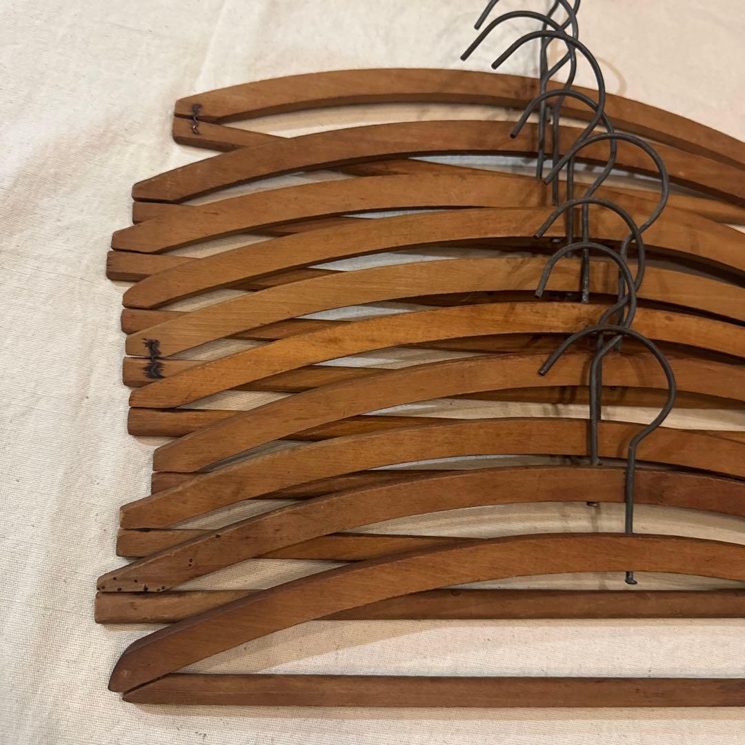 40s VINTAGE HANGER ヴィンテージハンガー バー付 字入 SET