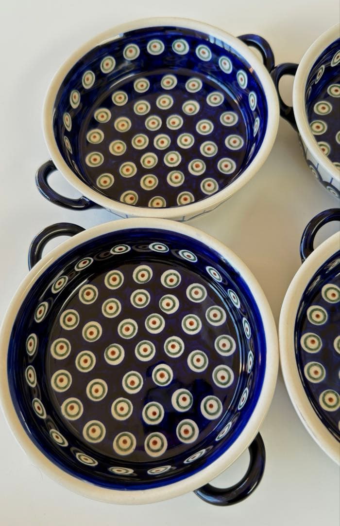 ポーリッシュポタリー グラタン皿 4個セット 15.5cm