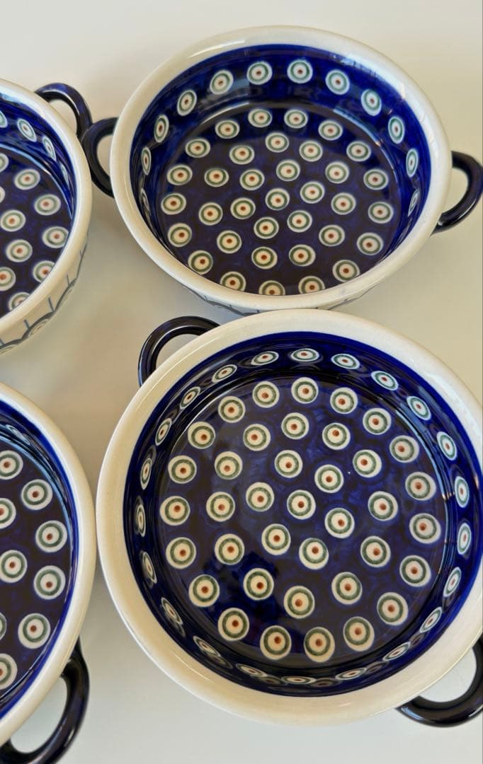 ポーリッシュポタリー グラタン皿 4個セット 15.5cm