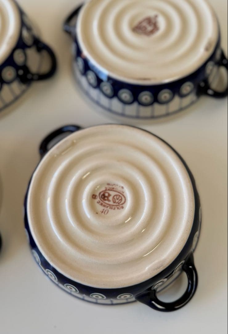 ポーリッシュポタリー グラタン皿 4個セット 15.5cm