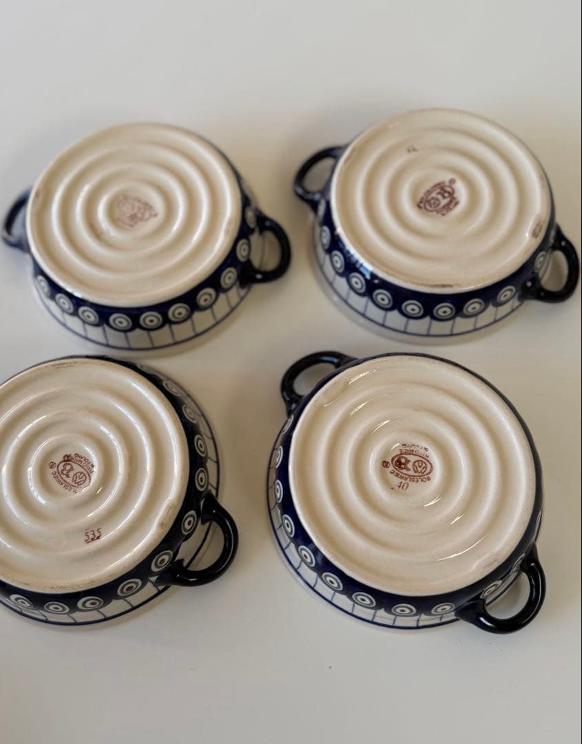 ポーリッシュポタリー グラタン皿 4個セット 15.5cm