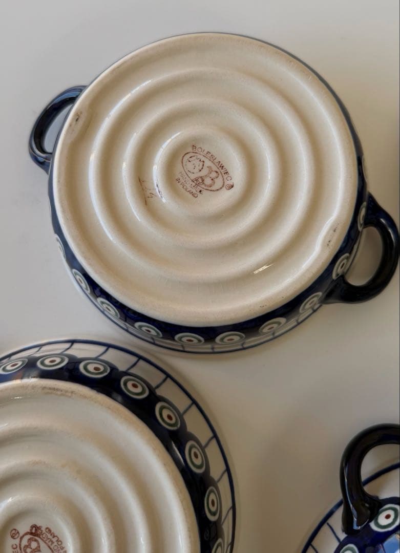 ポーリッシュポタリー グラタン皿 4個セット 15.5cm