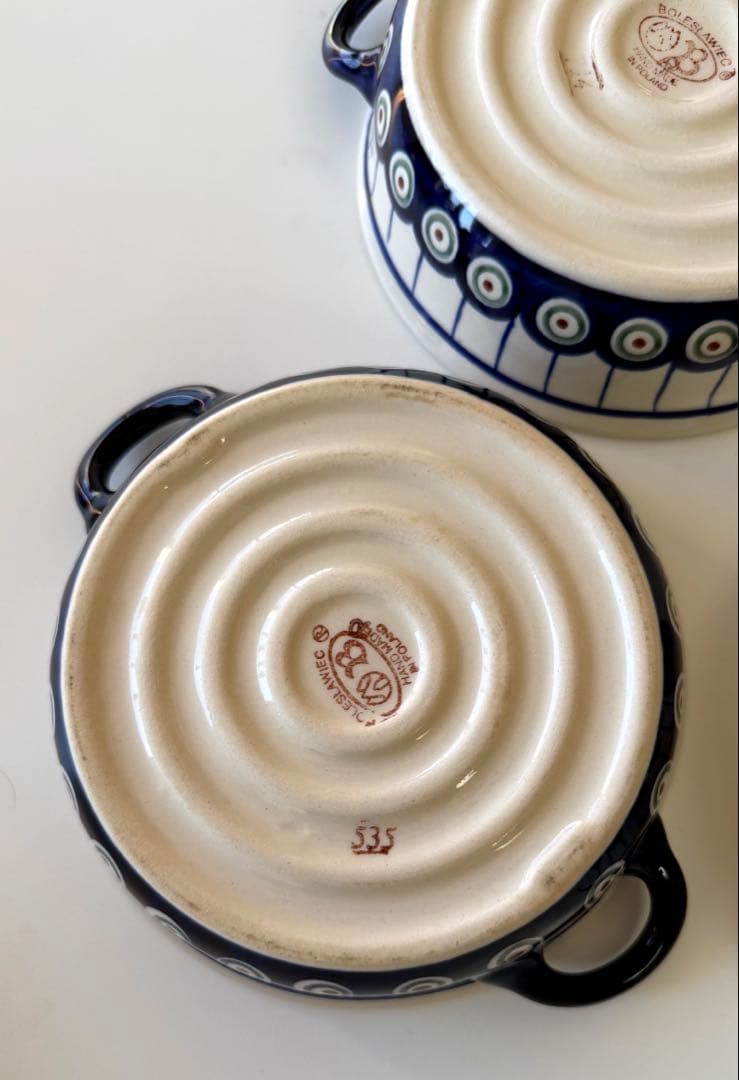 ポーリッシュポタリー グラタン皿 4個セット 15.5cm