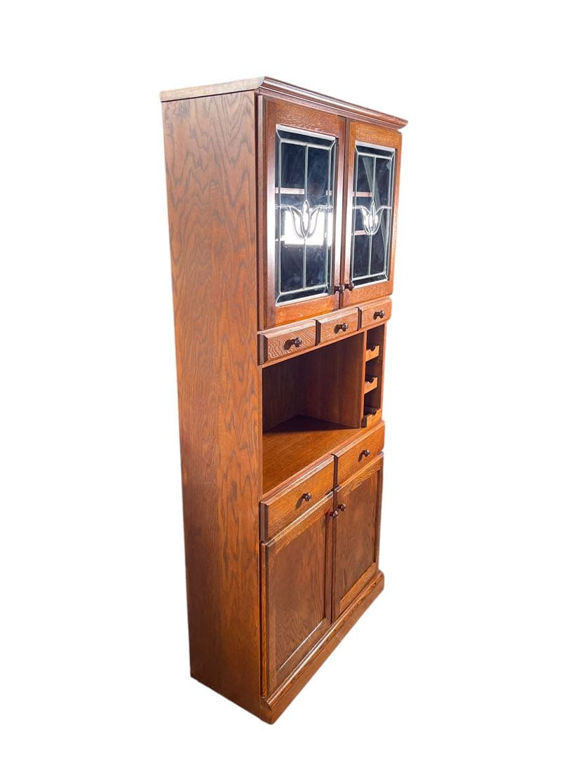 HR560 三越ブルージュ　ステンドグラス　カップボード　食器棚　三越家具