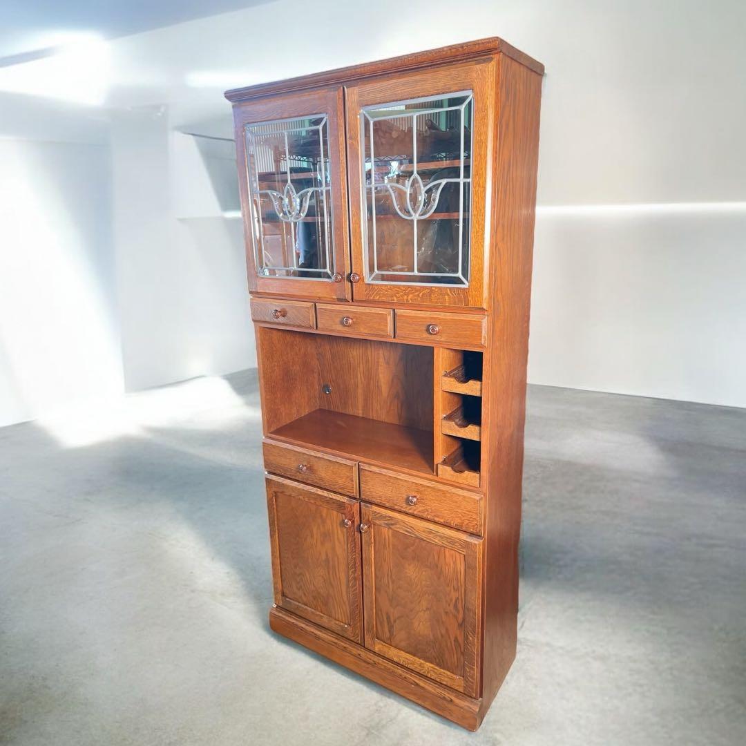 HR560 三越ブルージュ　ステンドグラス　カップボード　食器棚　三越家具