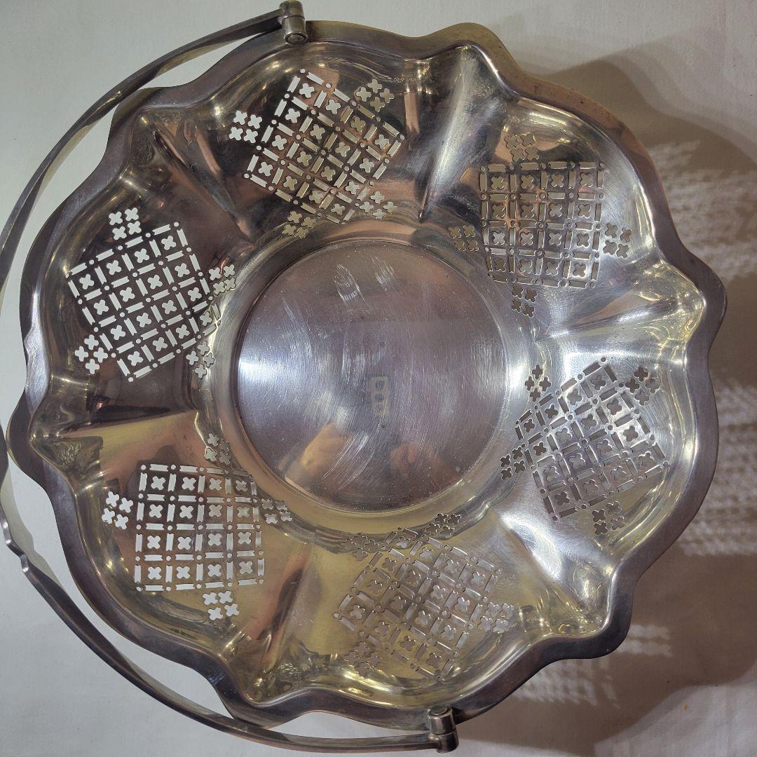 英国アンティークシルバー925バスケットCharlesBoyton&Son