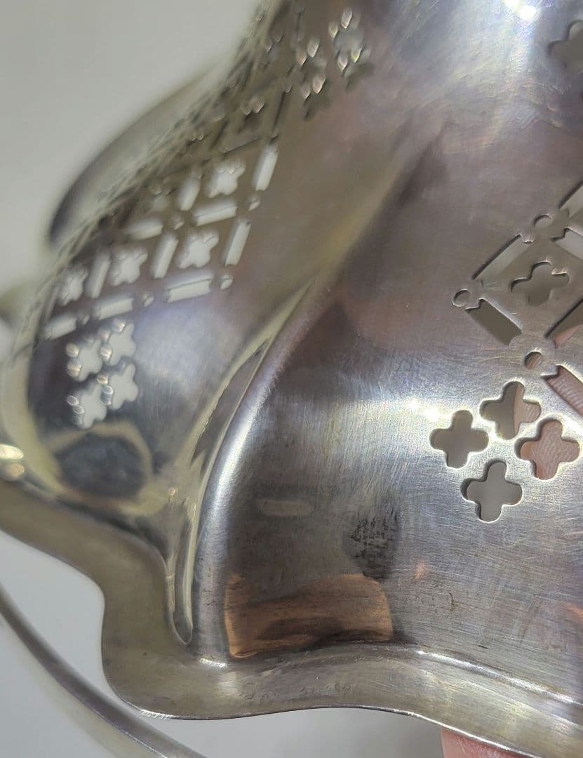 英国アンティークシルバー925バスケットCharlesBoyton&Son