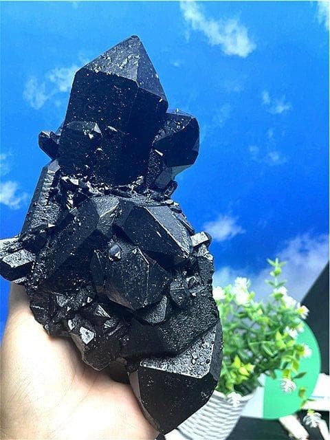 2055gAAA級【魔除け】◆天然モリオン黒水晶原石 B88C6/324C16B