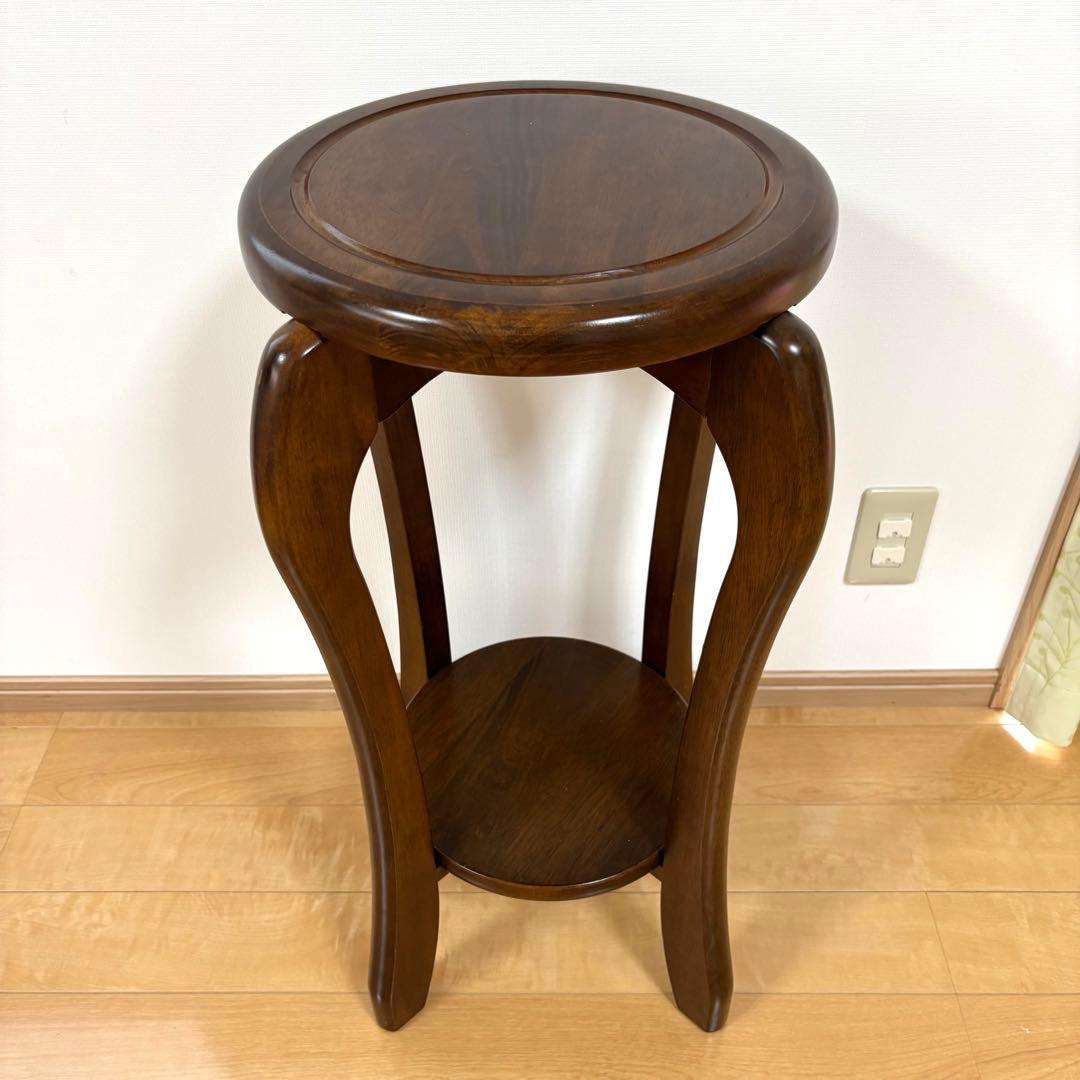 アンティーク 天然木 花台 サイドテーブル コンソールテーブル 飾り台 猫脚