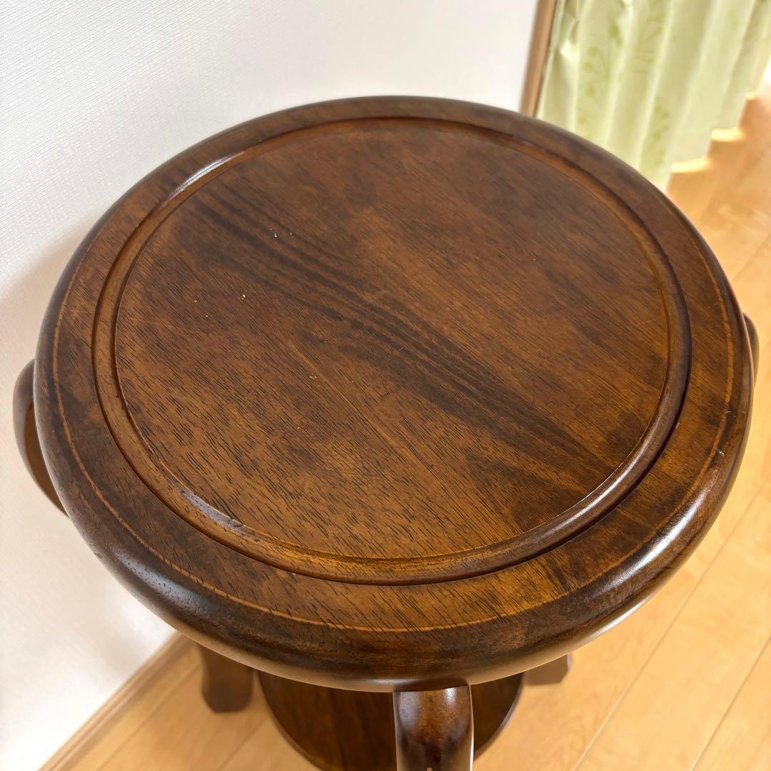 アンティーク 天然木 花台 サイドテーブル コンソールテーブル 飾り台 猫脚