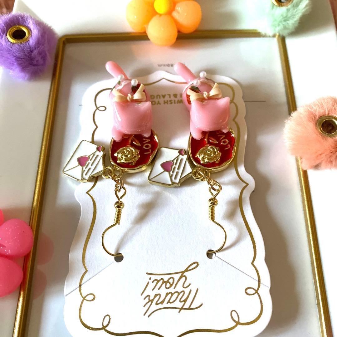 ☆Spring苺lovely猫ちゃんピアス☆