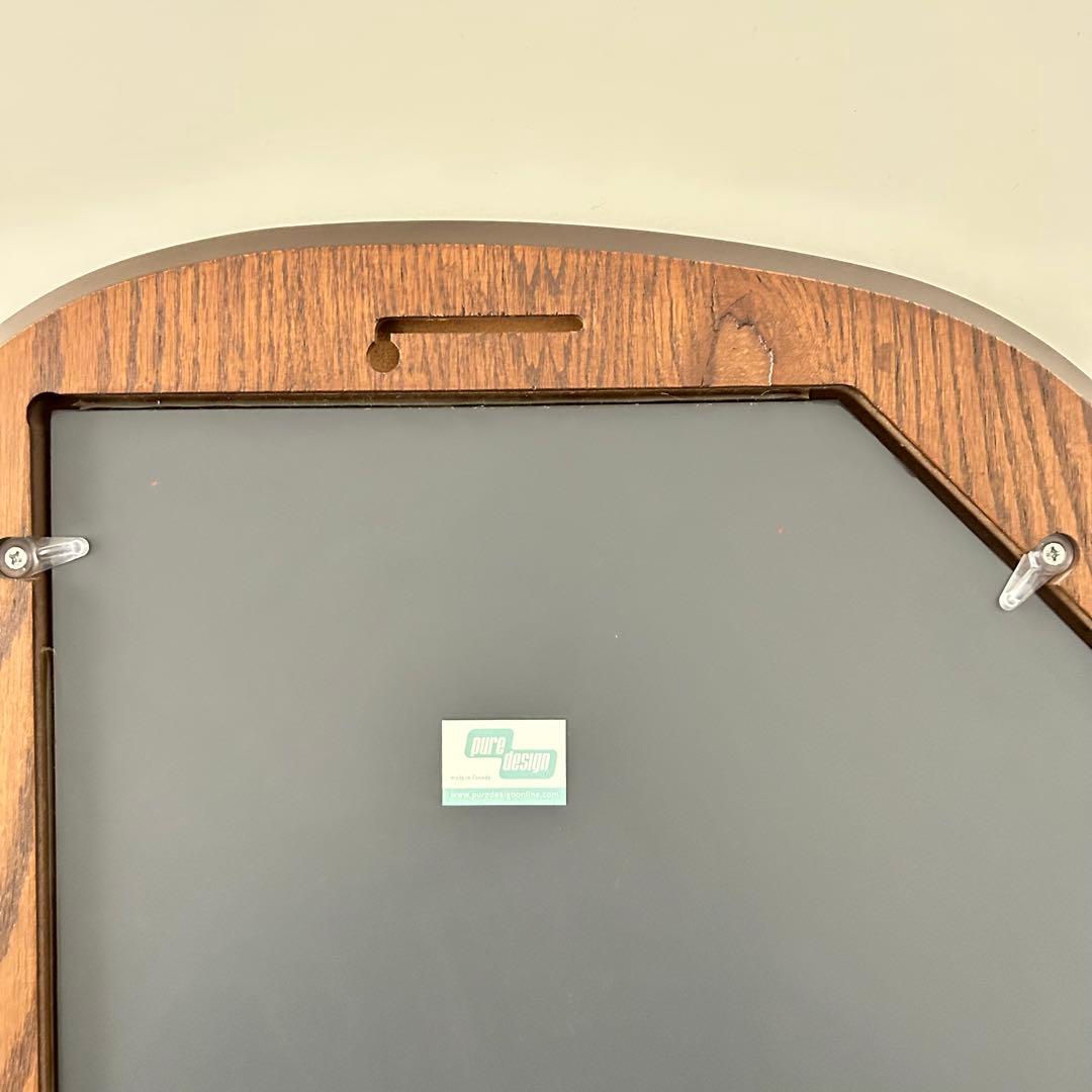 pure design社 カナダ製　ウォールナットウッドフレーム　壁掛け鏡