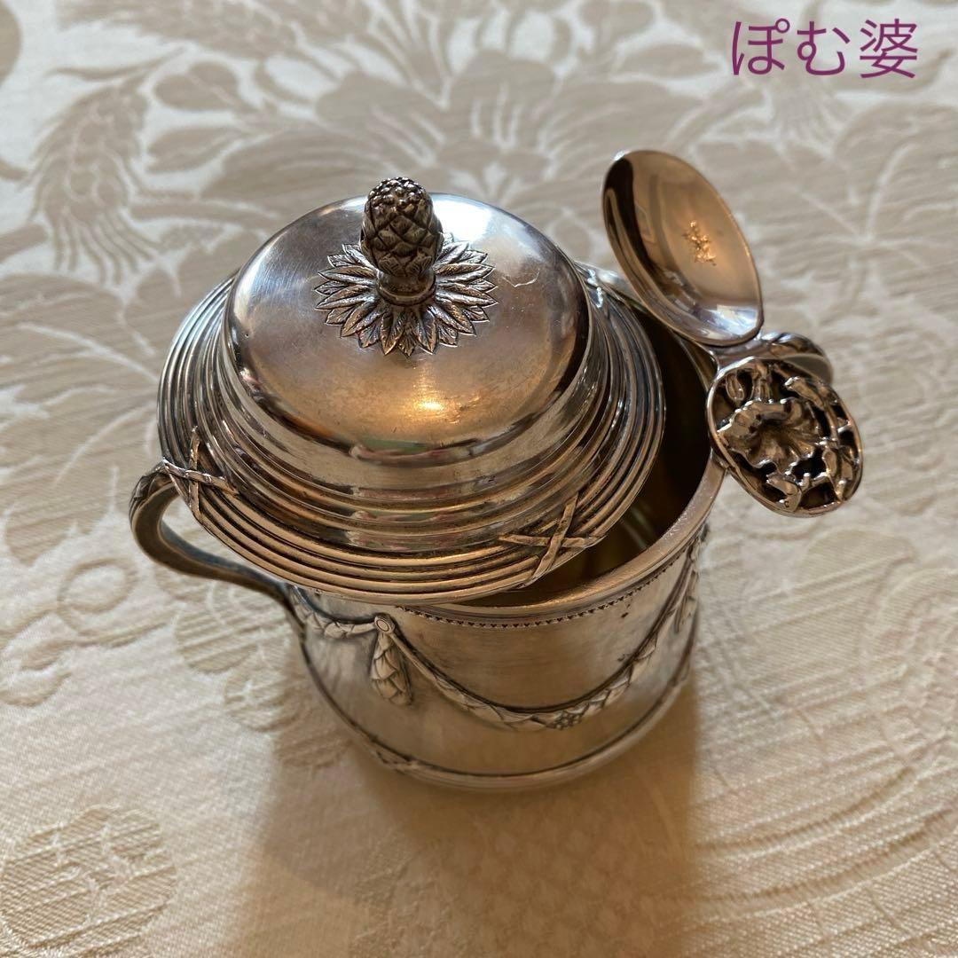 【英国／純銀】ティーキャディースプーン／シュガースプーン「朝顔」