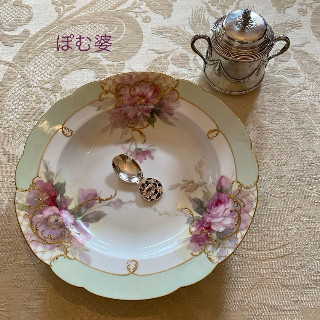 【英国／純銀】ティーキャディースプーン／シュガースプーン「朝顔」