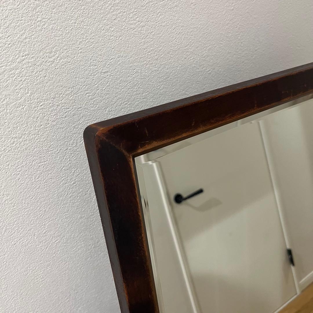 北海道民芸家具 スタンドミラー 姿見 全身鏡 鏡台 木製 アンティーク調