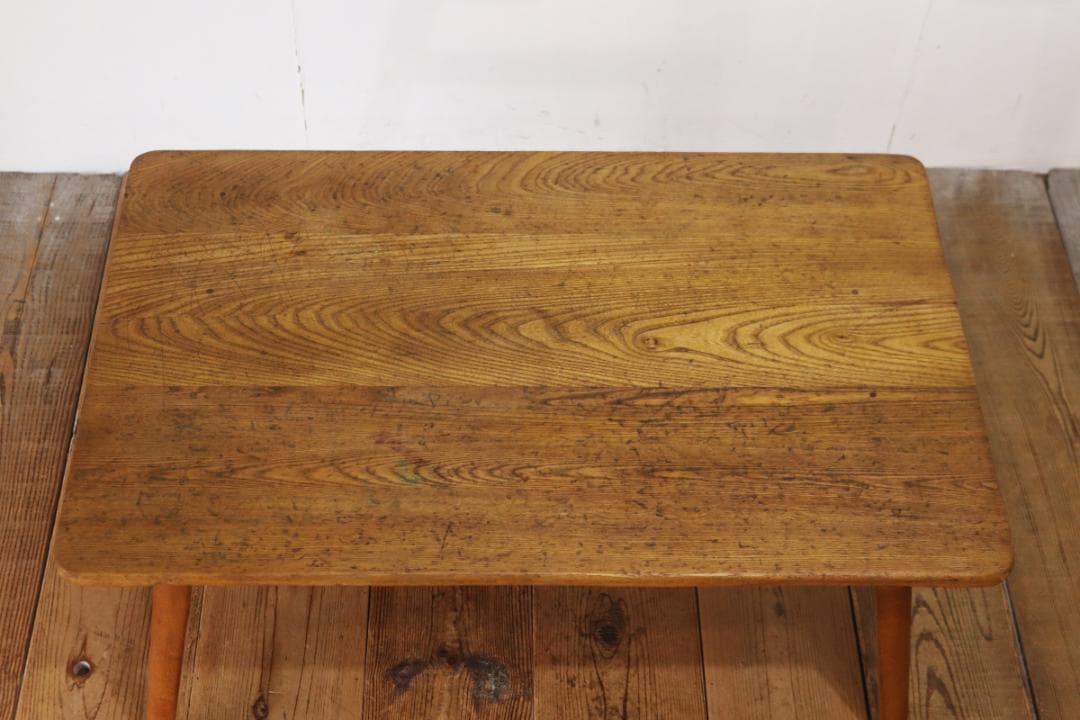 レトロ ローテーブル 座卓 センターテーブル 無垢材 花台 展示台 ナチュラル