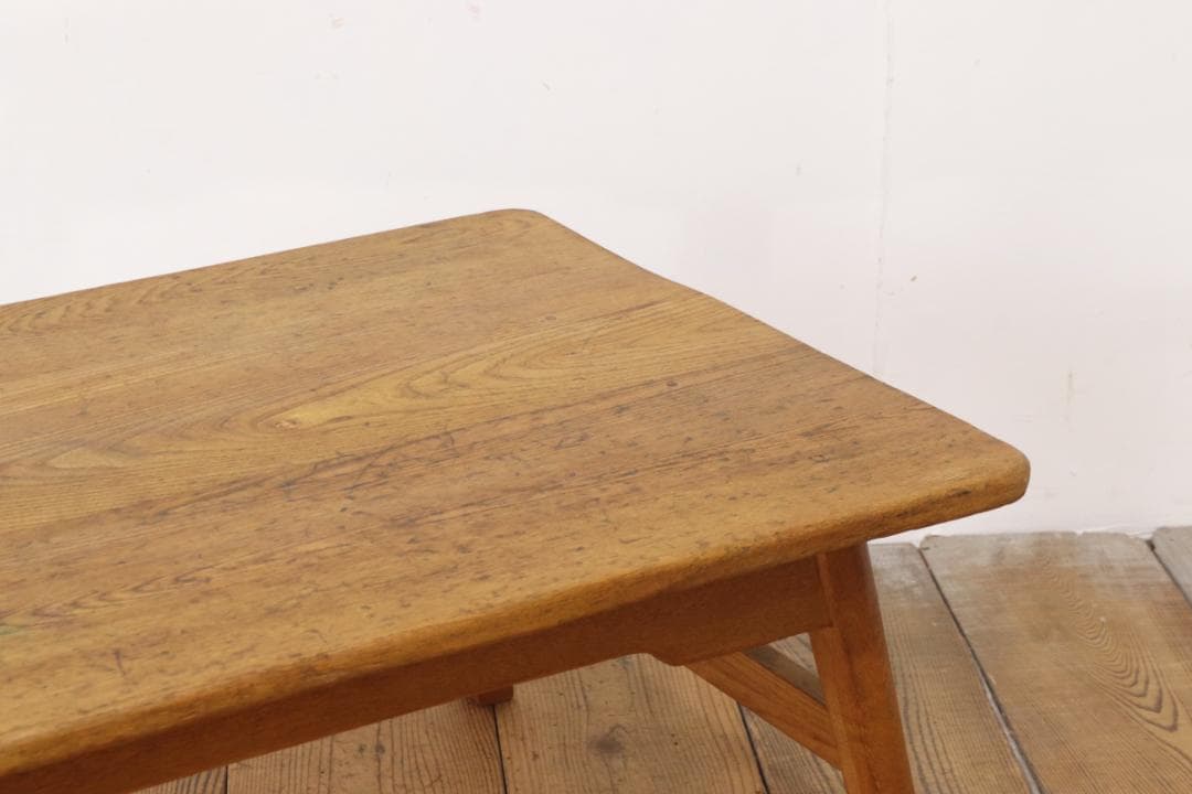 レトロ ローテーブル 座卓 センターテーブル 無垢材 花台 展示台 ナチュラル