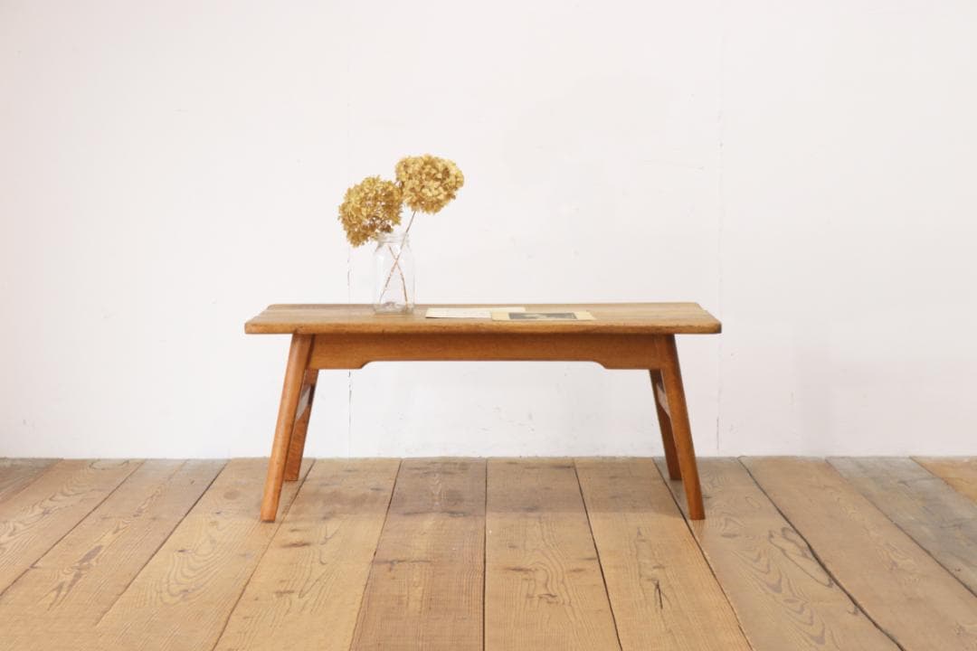 レトロ ローテーブル 座卓 センターテーブル 無垢材 花台 展示台 ナチュラル
