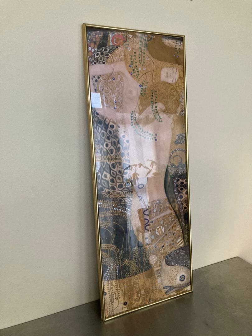 クリムト　絵画　額装　難あり　インテリア　グスタフ・クリムト 水蛇 グスタフ クリムト絵画「水蛇1」表面特殊ゲル加工 | アートショップ
